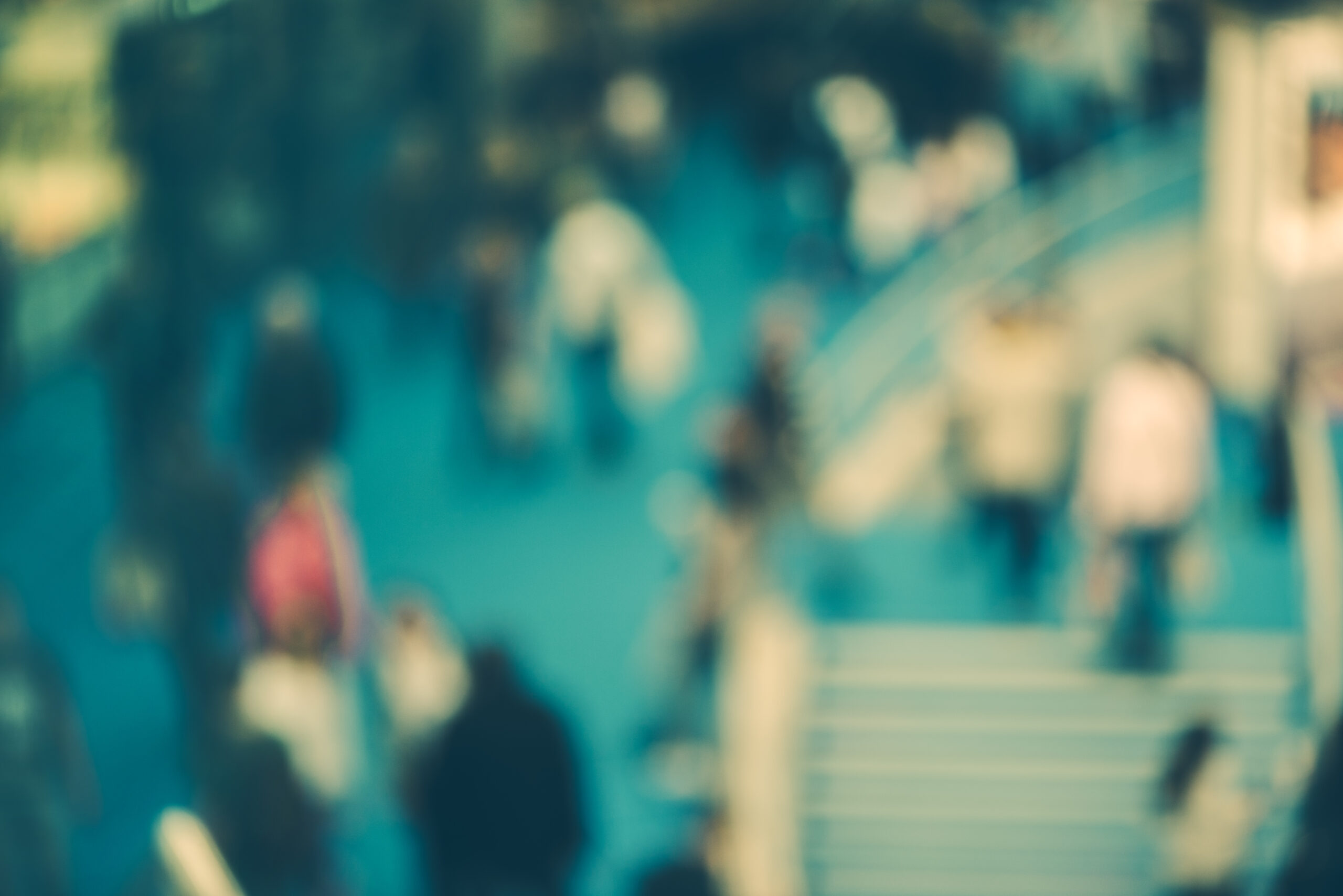 Abstract blurred people in exhibition hall event